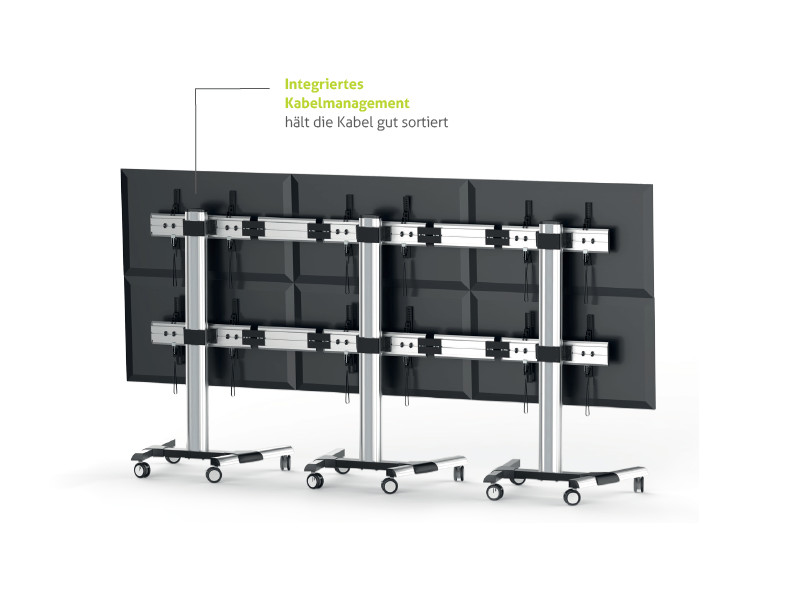 PureMounts PDS-2304C Videowall Rollwagen Kabelmanagement