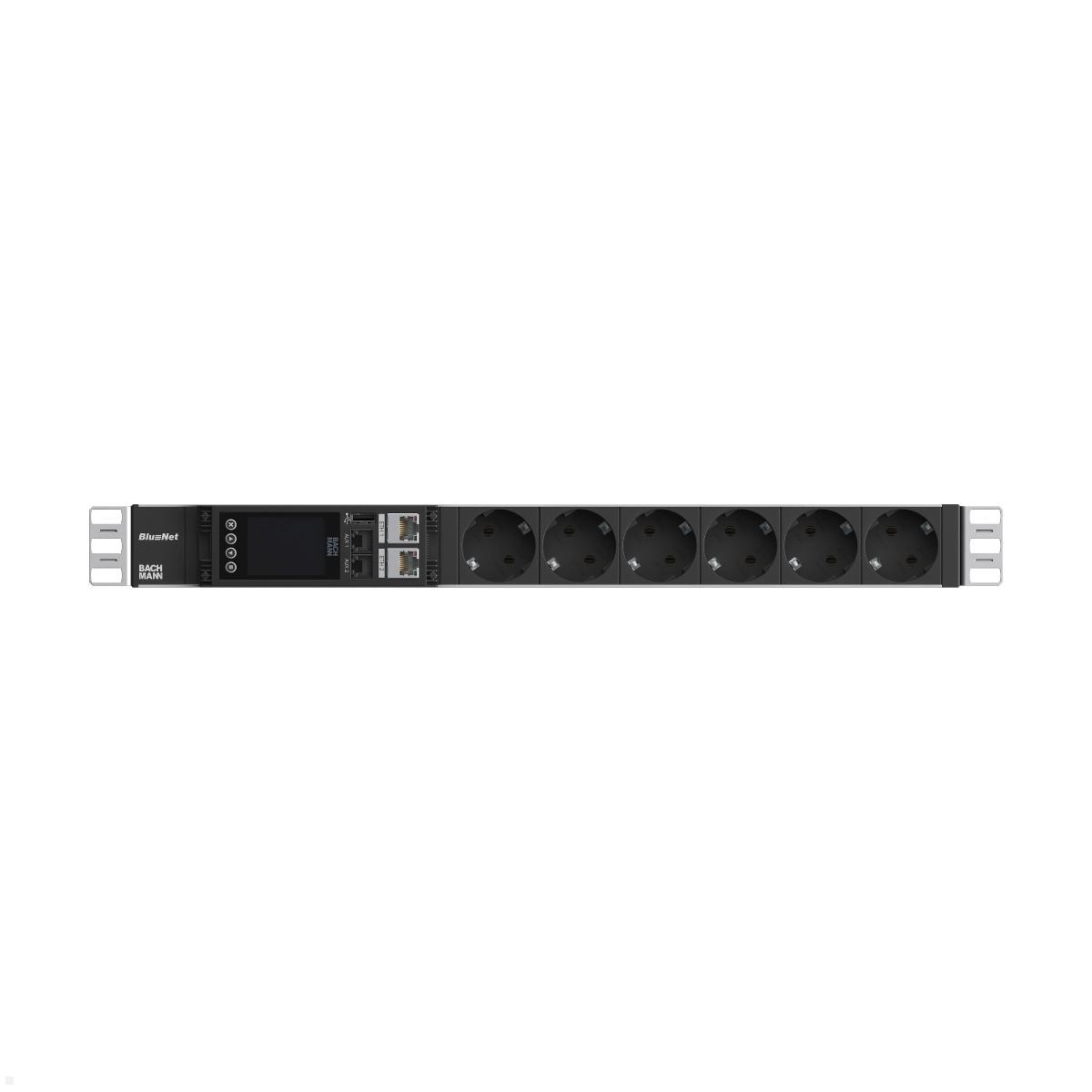 Bachmann BN ESSENTIAL Metered - 19" PDU mit 6xCEE7/3 & Display (BM0024203), Ansicht