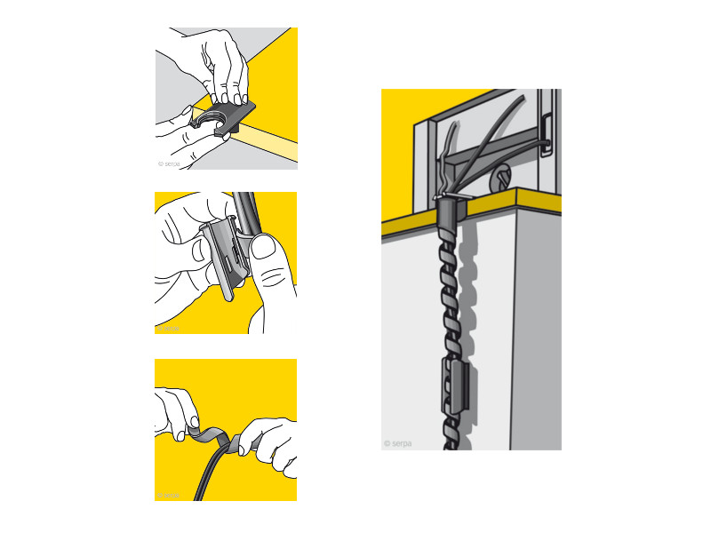 Serpa Kabelwendel-Set 150 cm, gelb Installation