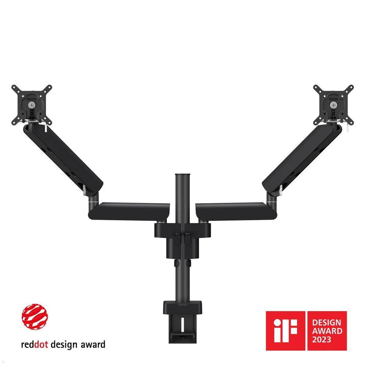 Vogels Motion Plus MOMO 4237B Dual Monitor Tischhalterung, schwarz, höhenverstellbare 2-fach Bildschirmhalterung