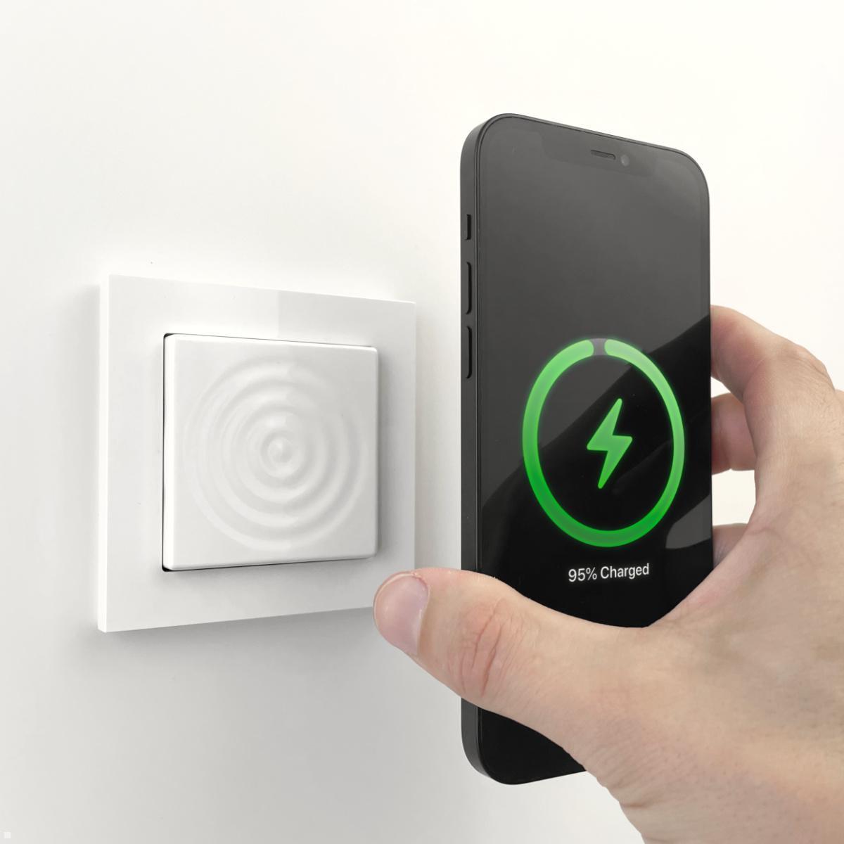 smart things WallBase 55 Wave magnetischer Qi Charger Unterputz (WB55 w), weiß, Unterputz Qi Ladestation