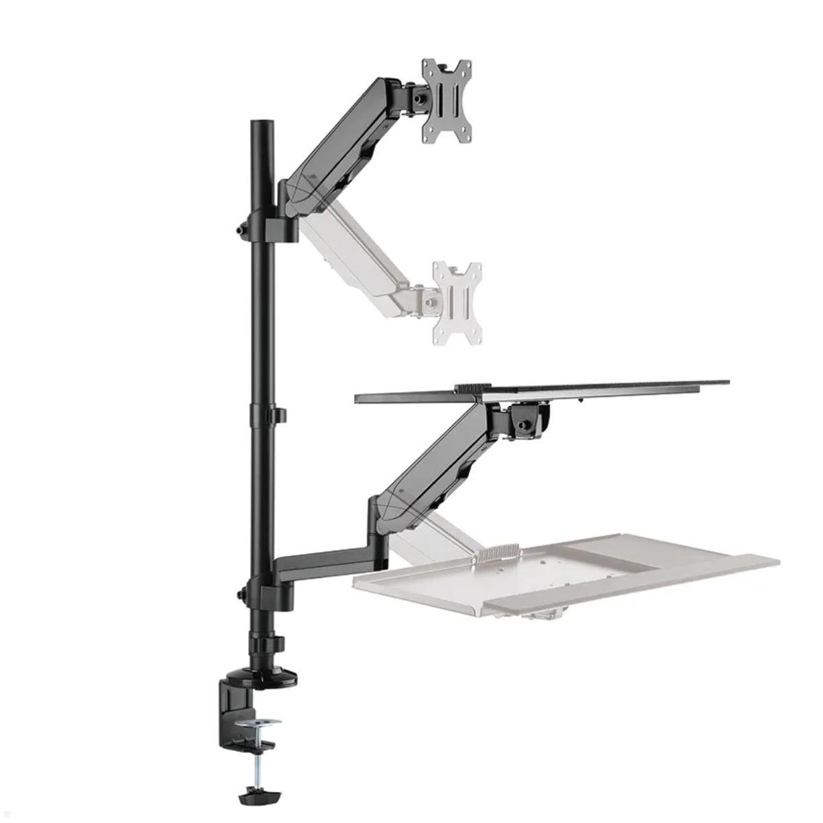 Neomounts DS90-325BL1 tischmontierter Sitz-Steh-Arbeitsplatz für Bildschirme bis 32 Zoll, höhenverstellbar Neomounts DS90-325BL1 tischmontierter Sitz-Steh-Arbeitsplatz für Bildschirme bis 32 Zoll, höhenverstellbar