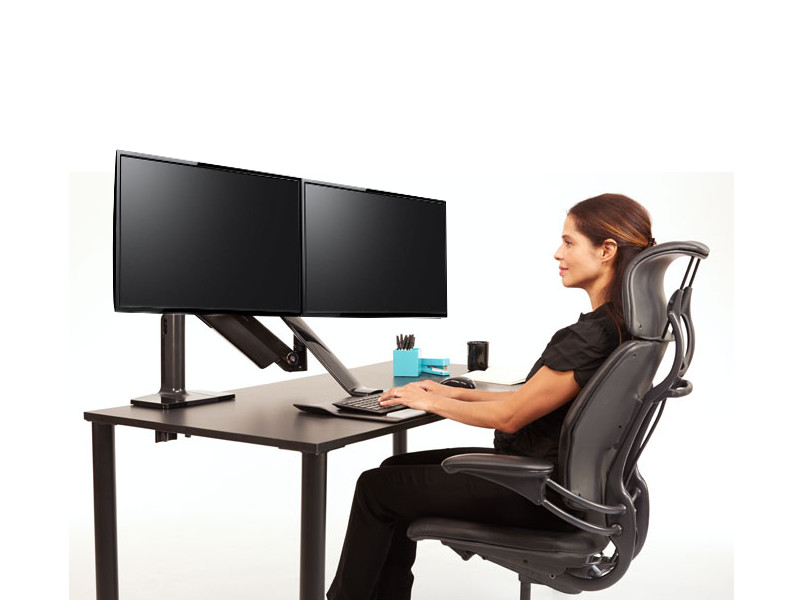 Humanscale QuickStand Lite QSLBCC Sitz-Steh-Halterung Doppelmonitor