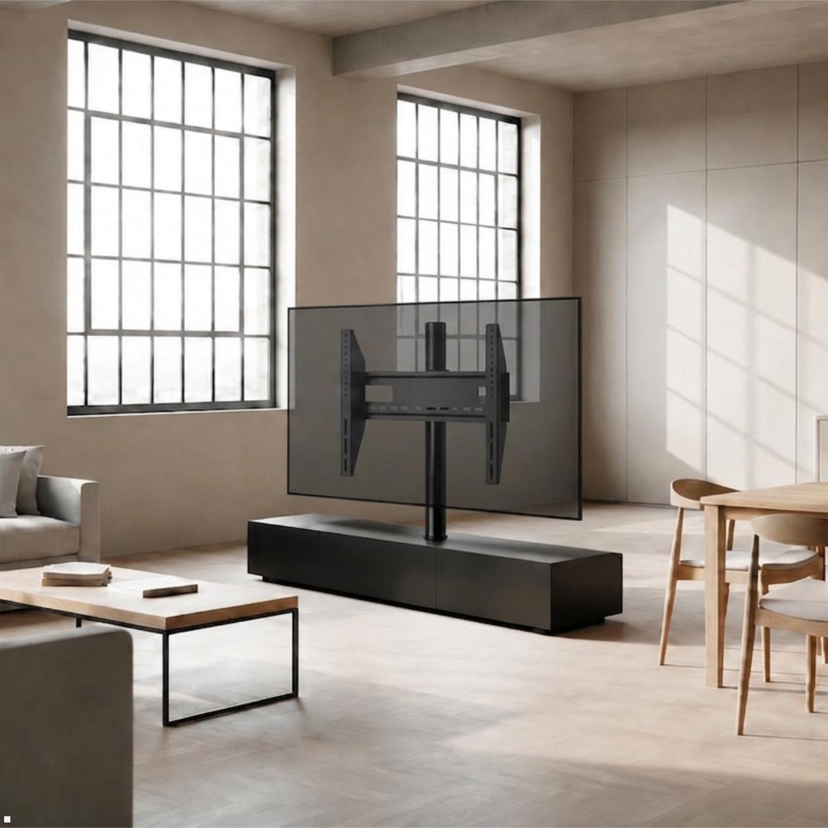 MonLines Einbau TV Halterung drehbar mit Säule für Sideboard, Sideboard Halterung
