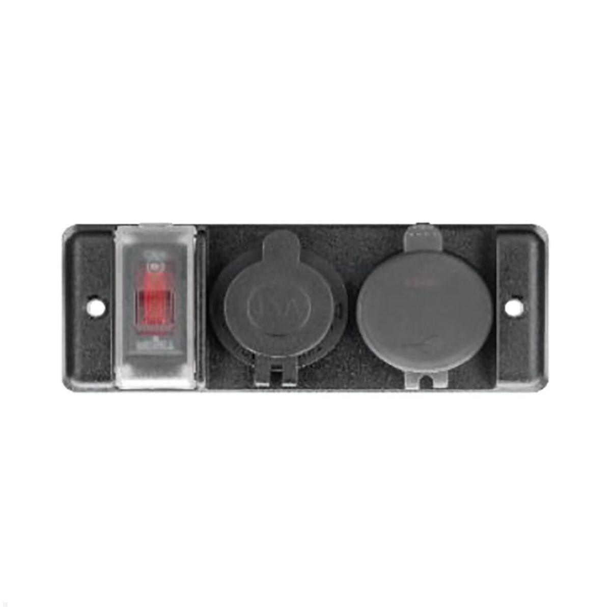 Comount Switch Panel mit USB-A/C Einbaucharger, LED, offene Kabelenden, 12V-Steckdose Wohnmobil