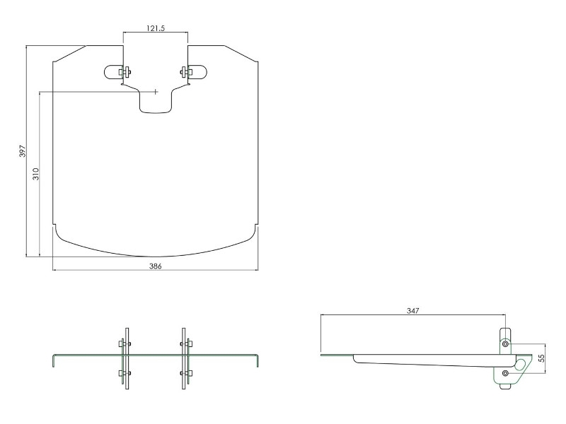 SmartMetals Laptop Halterung 386x310mm, schwarz Maße