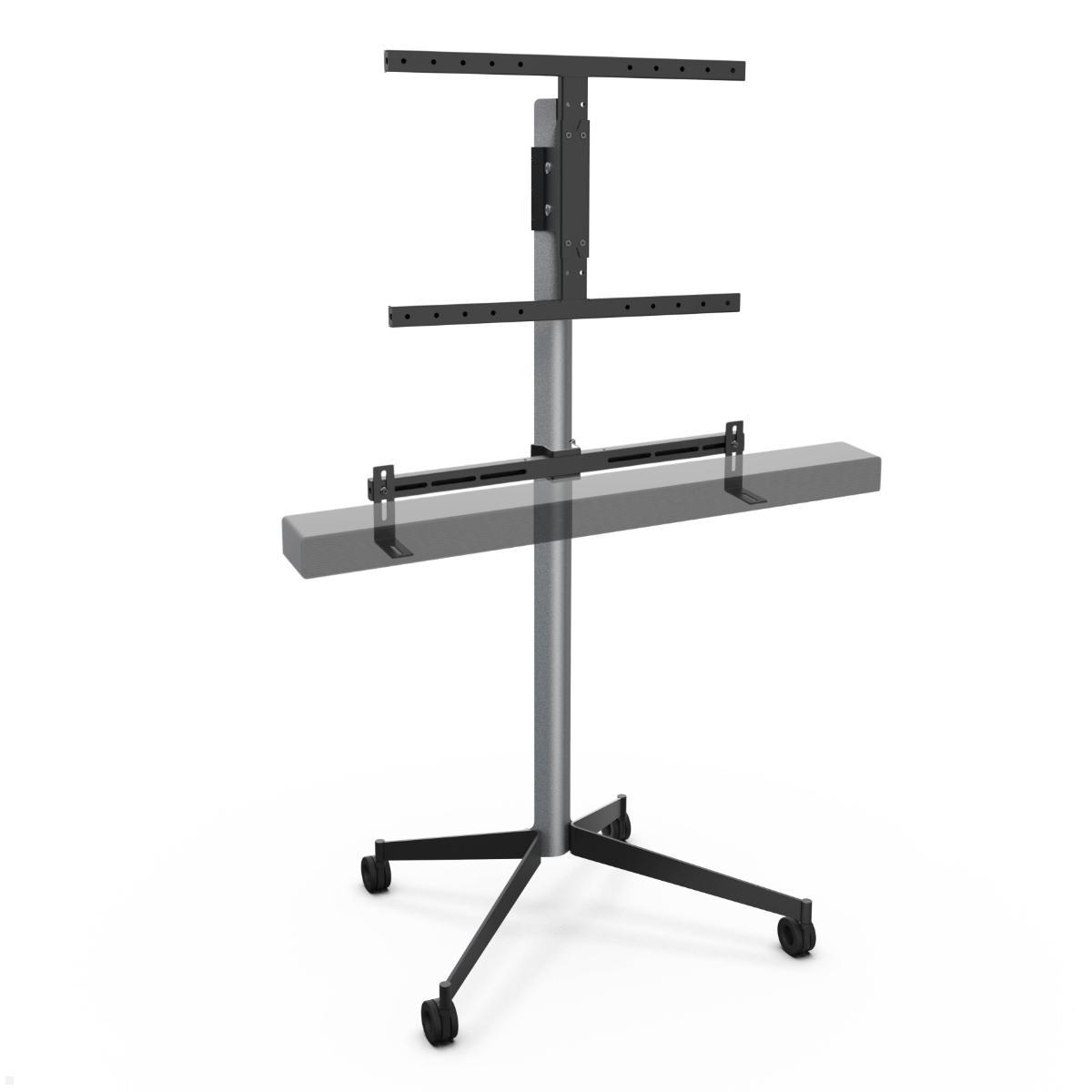Erard KANA 1600XXL mobiler TV Ständer mit Soundbarhalter 40-80 Zoll, silber / schwarz Erard KANA 1600XXL mobiler TV Ständer mit Soundbarhalter 40-80 Zoll, silber / schwarz
