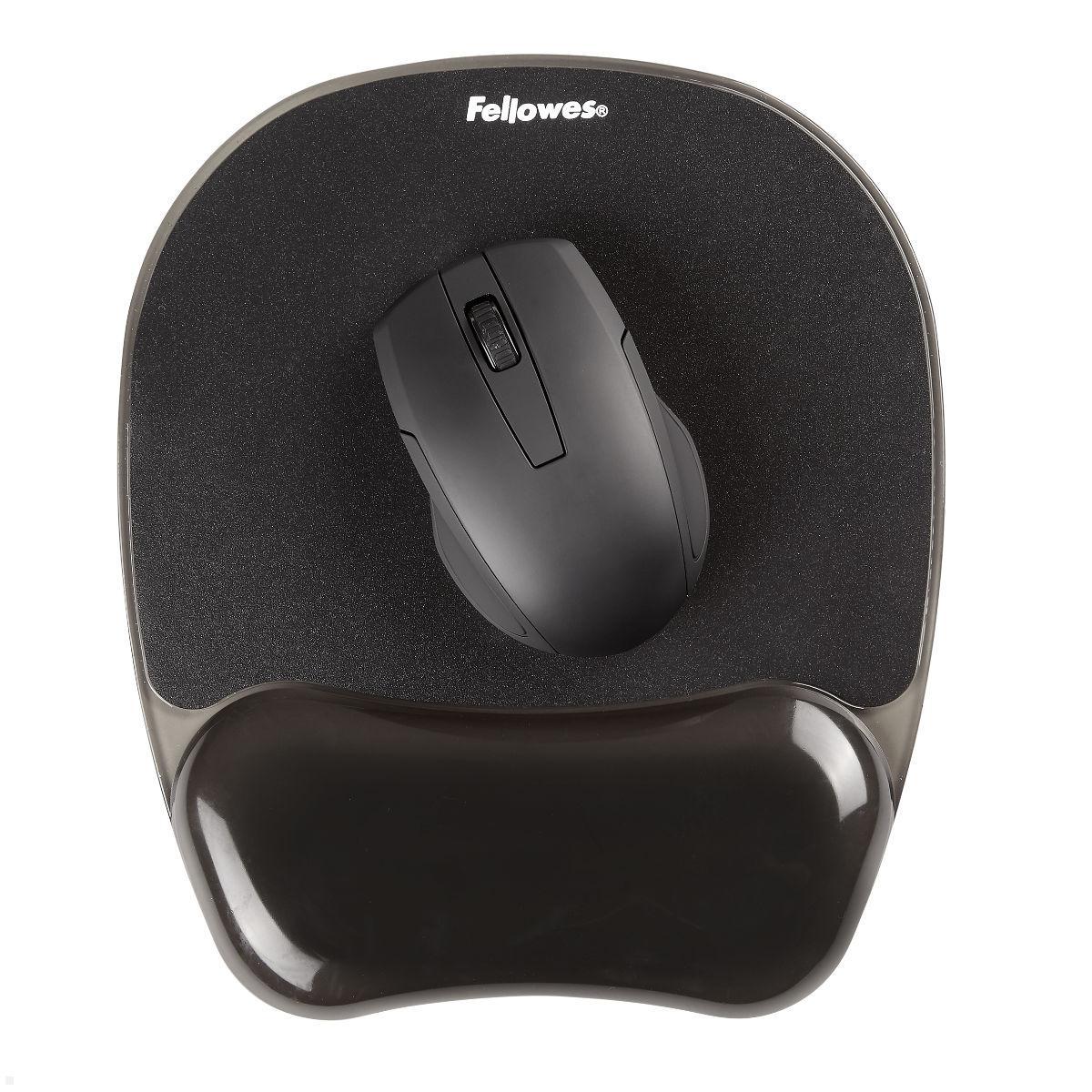 Fellowes Mauspad Crystals Gel mit Handgelenkauflage, Abbildung mit Maus