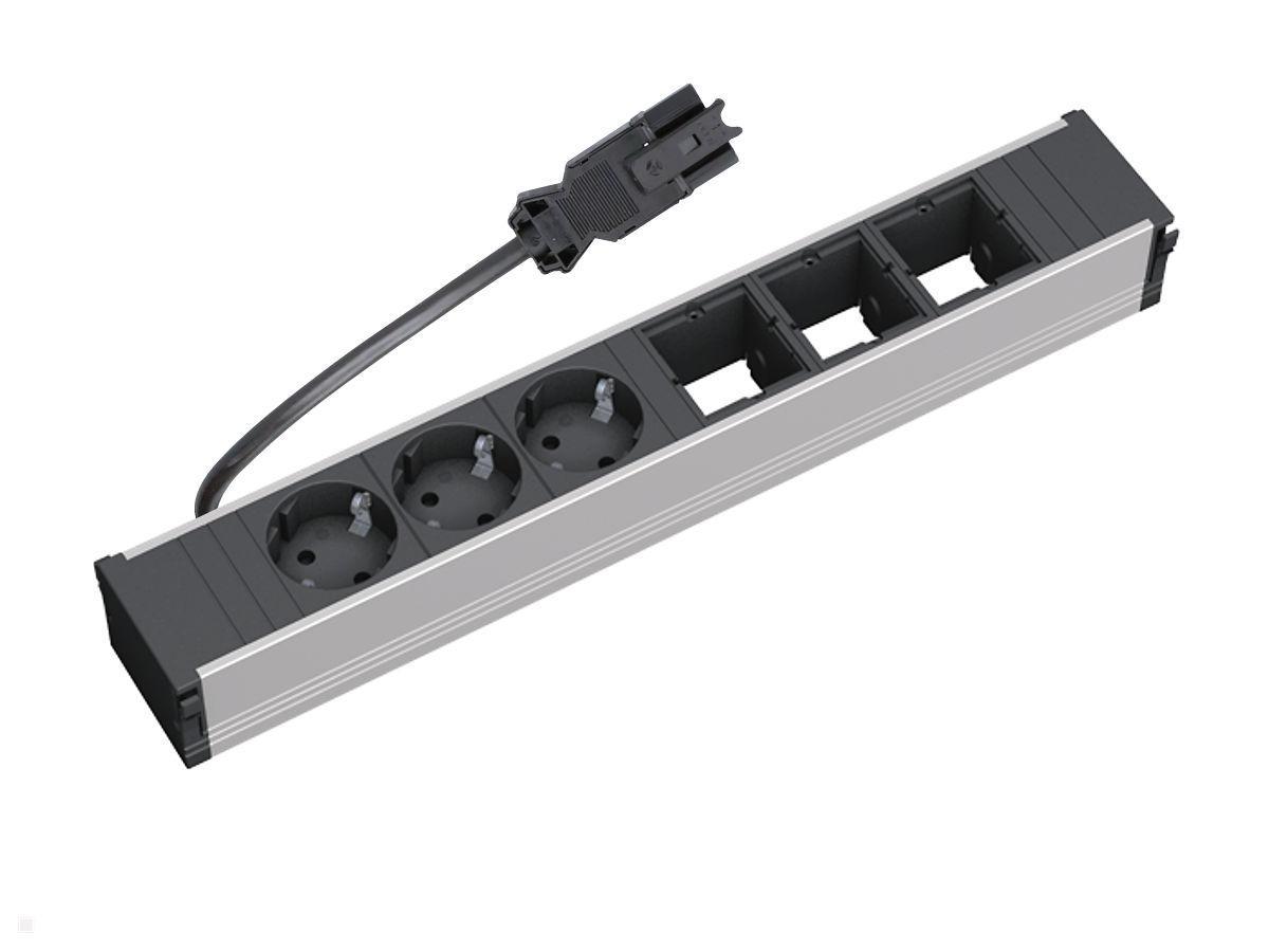 Bachmann CONI Modulträger 6-fach, 3x Steckdose, 3x CM (912.006) Bachmann CONI Modulträger 6-fach, 3x Steckdose, 3x CM (912.006)