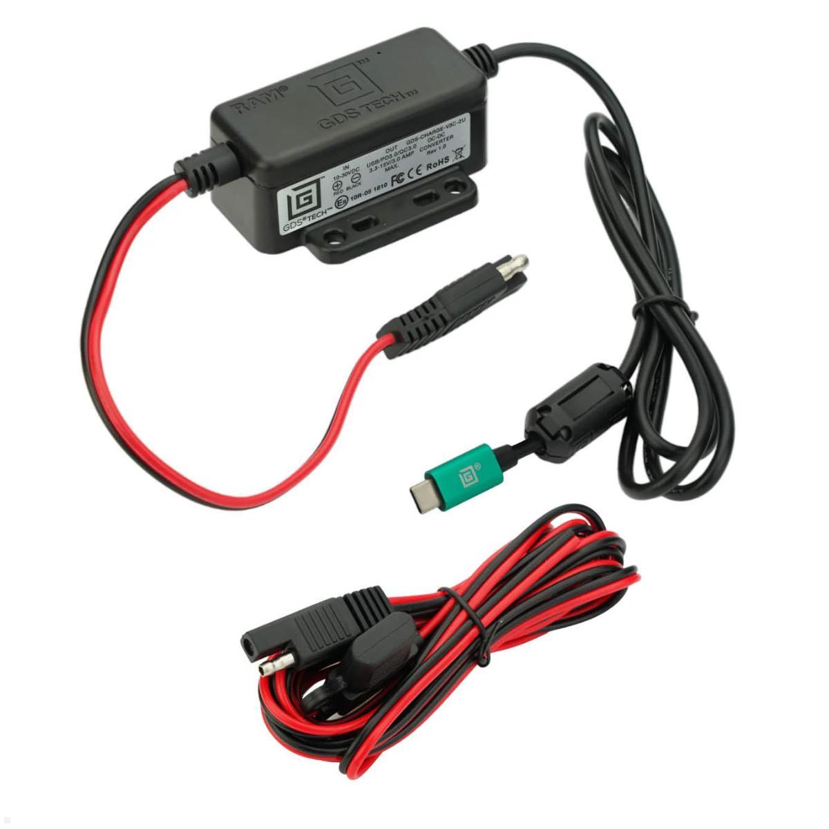 RAM Mounts GDS Hardwire Ladegerät mit USB-C (45W), SAE Anschluss, 10-30V DC Eingang (RAM-GDS-CHARGE-V3C-3U), GDS Hardwire Ladegerät USB-C