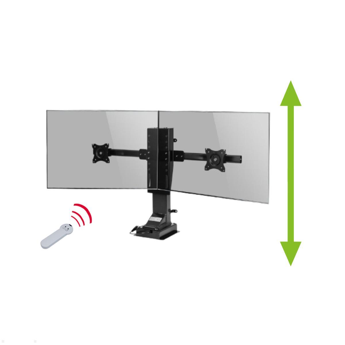 MonLines MLS030B Monitor Lift für 2 Monitore nebeneinander bis 27 Zoll