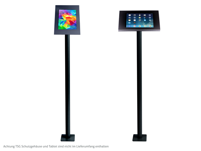 TabLines TBS002B Tablet Bodenständer zum Festschrauben, schwarz Hoch.- Querformat TabLines TBS002B Tablet Bodenständer zum Festschrauben, schwarz Hoch.- Querformat