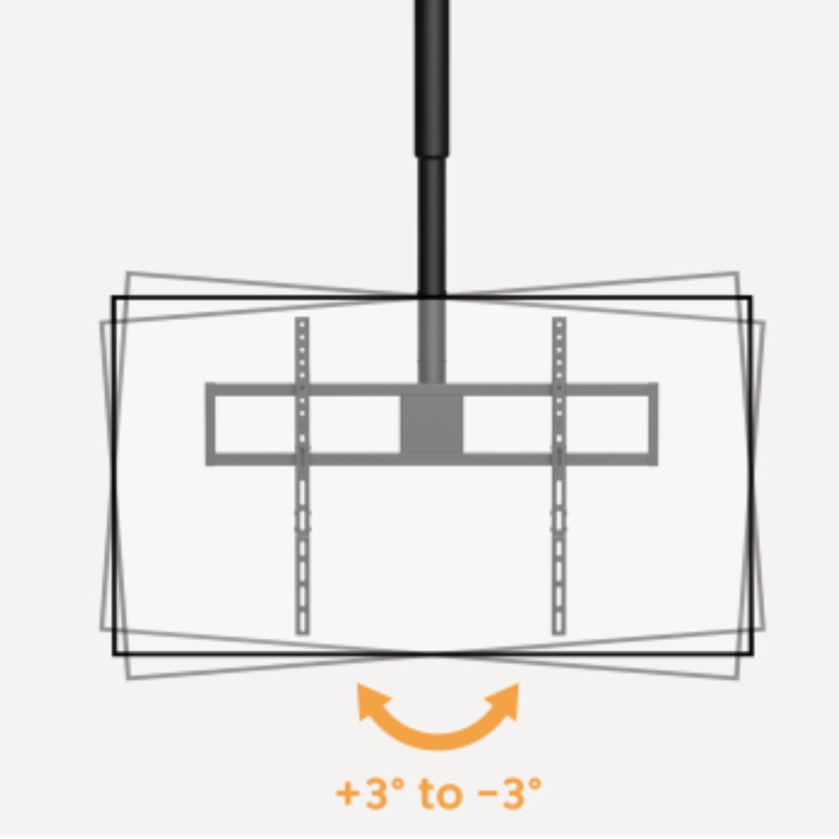 MonLines MLD400B elektrisch schwenkbare TV Lift Deckenhalterung, Hub 400mm, motorisierte Schwenkfunktion