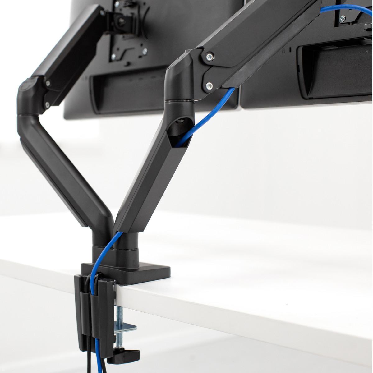 Fellowes Monitorarm Platinum für 2 Monitore nebeneinander, Ansicht Kabelführung