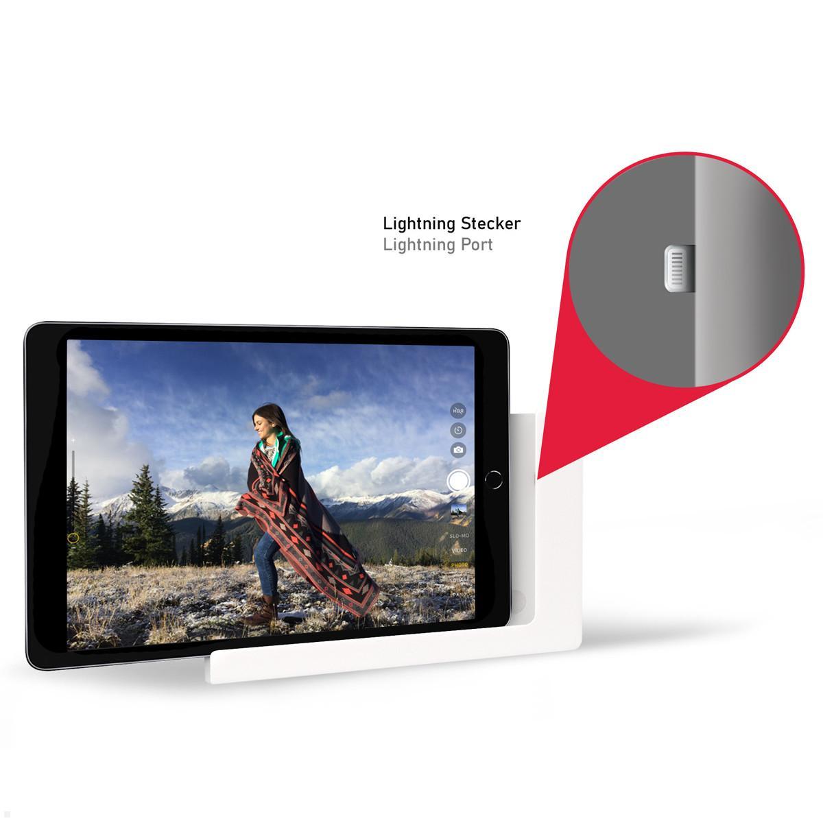 TabLines TWP024W Wandhalterung für Apple iPad Mini 4/5, weiß, Laden / Charging TabLines TWP024W Wandhalterung für Apple iPad Mini 4/5, weiß, Laden / Charging