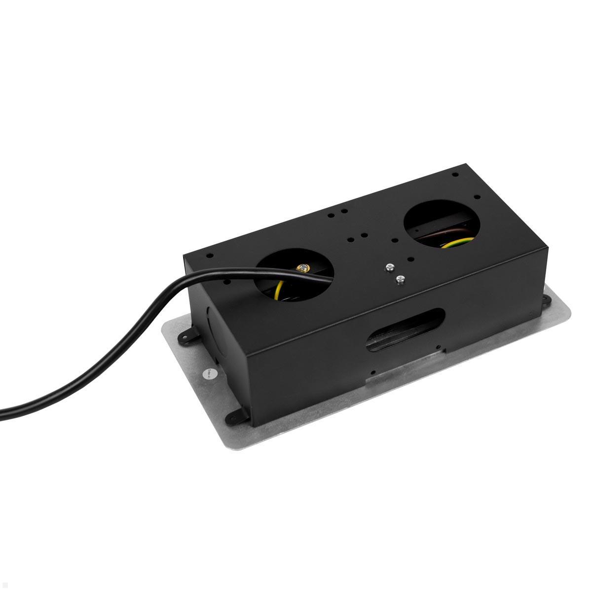 TecLines TES011S 3-fach Einbausteckdose mit 3m Kabel, silber Ansicht von unten TecLines TES011S 3-fach Einbausteckdose mit 3m Kabel, silber Ansicht von unten