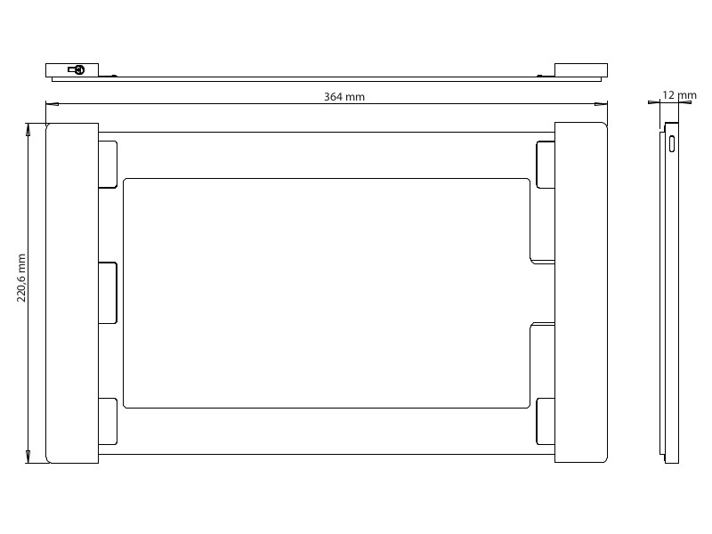 smart things sDock Fix Pro 12.9 iPad Wandhalterung Maße front