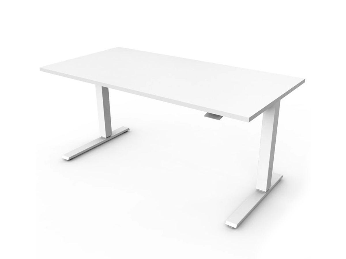 Humanscale FLOAT Steh-Sitz Arbeitsplatz / Tisch FTWR626016WHFS, silber Ansicht minimale Höhe Humanscale FLOAT Steh-Sitz Arbeitsplatz / Tisch FTWR626016WHFS, silber Ansicht minimale Höhe