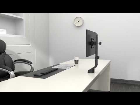 MonLines MTH014B touchscreen desk mount up to 32 inches, height-adjustable