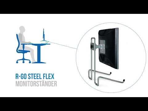R-Go Flex monitor desk stand with keyboard shelf RGOSC050+, silver